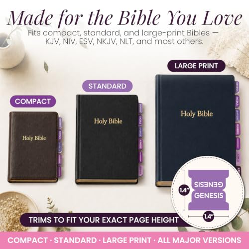90 Christian Bible Tabs for Women, Kids & Teen Girls - Purple - color: Purple