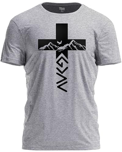 God Greater Than Highs and Lows Shirt – Inspirational Christian Faith Cross Tee - color: Light Gray, size: Small