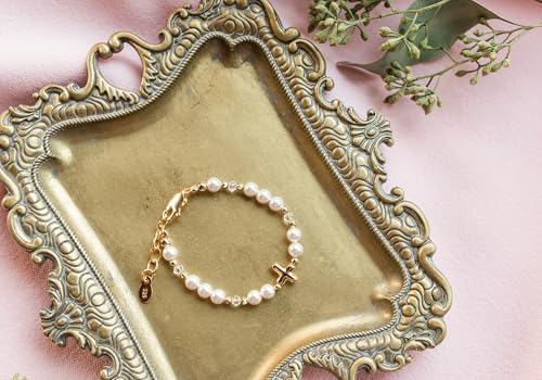 Cherished Moments First Communion Bracelets, .925 Silver or 14K Gold-Plated - color: Pearl-GOLD