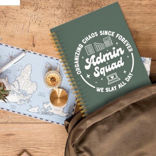 JMICTUB Admin Squad Inspirational Office Spiral Notebook 5.5x8.3, Administrative Assistant Professionals Administrator Gifts Hardcover Lined Journal - color: Spiral notebook-01