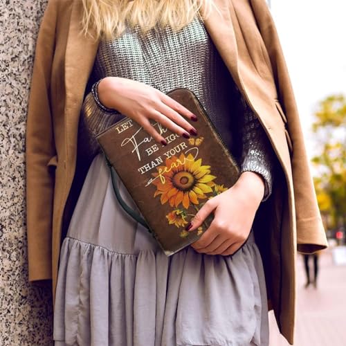 Sunflower Fall Women Bible Carrying Case - Multi-Purpose Bible Carrier - Lightweight Bible Cover for Woman - Large Size - color: Sunflower Fall, size: 2XL