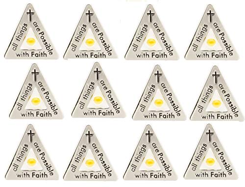 All Things Are Possible Faith Mustard Seed Pin - Triangle Mountain Shape