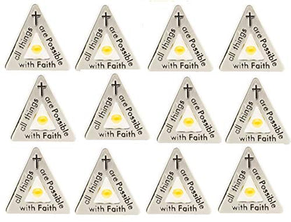 All Things Are Possible Faith Mustard Seed Pin - Triangle Mountain Shape
