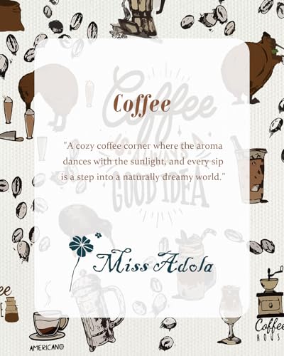 Miss Adola Large Tote Bag for Women - Canvas Tote Bag with Zipper Aesthetic Reusable Shoulder Bag for Gym, Travel, Work - style: Coffee House