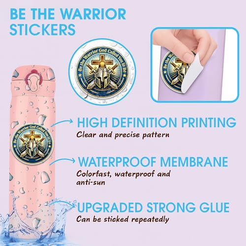 Be The Warrior God Called You to Be Sticker 3Pcs Decals Vinyl Waterproof Bible Verse 1 John 5:4 Decor & Party Favors for Laptop, Water Bottle | Non-Repeating Decals, High-Definition Print - color: Be the Warrior God
