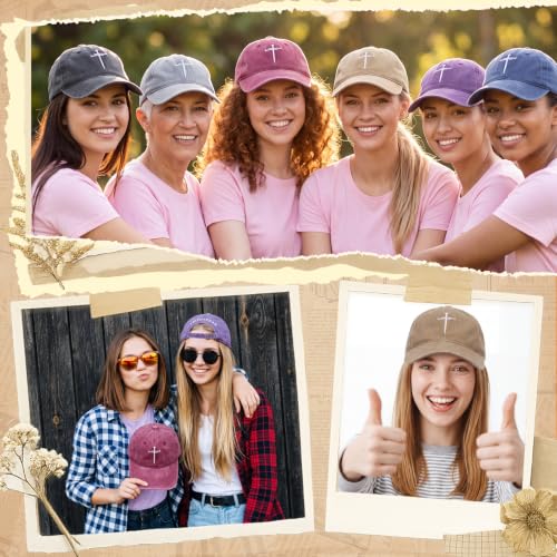 6/12 Pack Christian Hats Bulk for Men Women - style: Cross 4