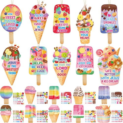 Fancy Land Sunday School Crafts Sticker Christian Ice Cream Craft Kid 30Pcs