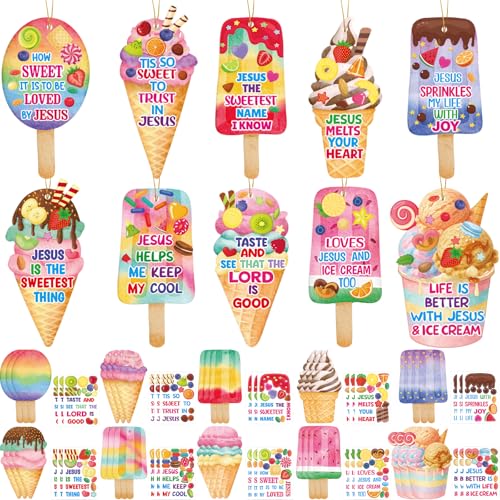 Fancy Land Sunday School Crafts Sticker Christian Ice Cream Craft Kid 30Pcs