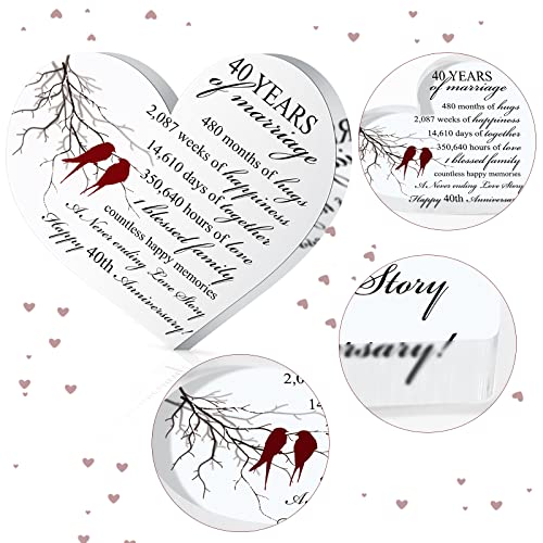 Qunclay 40th Years of Marriage Gift Wedding Anniversary Souvenir - style: 40th