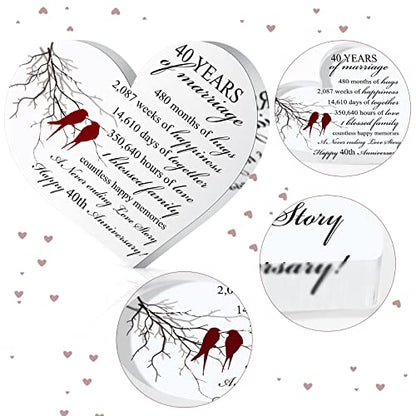 Qunclay 40th Years of Marriage Gift Wedding Anniversary Souvenir - style: 40th