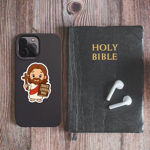 Jesus Love You Sticker 3Pcs Decals Vinyl Waterproof - Journaling Christian Jesus Sticker for Water Bottles, Phone Laptop - color: Jesus Positive