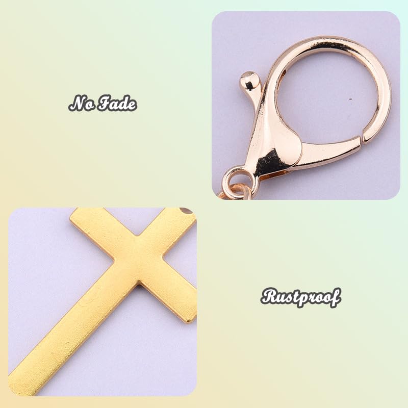 YALLNASL Cross Purse Charm for Handbag Purse Cross Keychain Accessories for Women Men Religious Christian Birthday Gift Ideas - color: Gold
