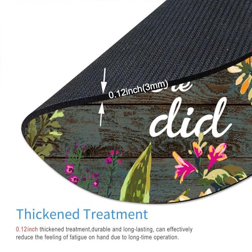 Mouse Pad, She Believed She Could So She Did Inspirational Quotes Mouse Pad, Premium-Textured Mouse Mat Round Non-Slip Rubber Base Computer Mousepads for Office Laptop Desk 7.9×7.9×0.12 inches - color: She Believed She Could So She Did