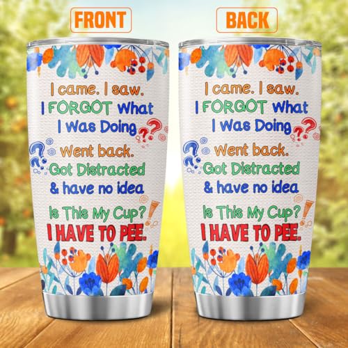 Funny Memory Loss Tumbler for Women 20oz, I Came I Saw I Forgot What I Was Doing Quote, Insulated Stainless Steel Cup for Elderly, Senior Birthday Gift, Travel Coffee Mug for or Home - color: Funny ADHD Humor