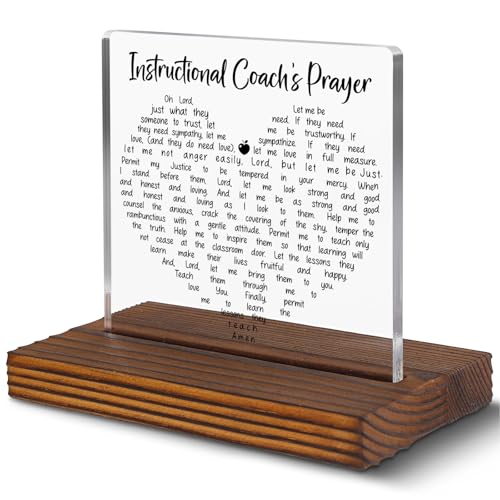 Instructional Coach Prayer Desk Decor Sign, Inspirational Christian Gift for Teacher Mentors and Staff Developers, Prayer Plaque for School Office, Graduation Educator Appreciation Gift EC267 - style: Instructional Coach Prayer