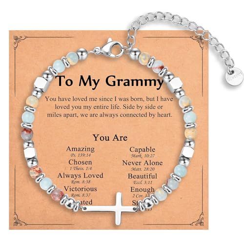 Christian Gifts for Women Girls, Religious Cross Bracelet - color: Grammy