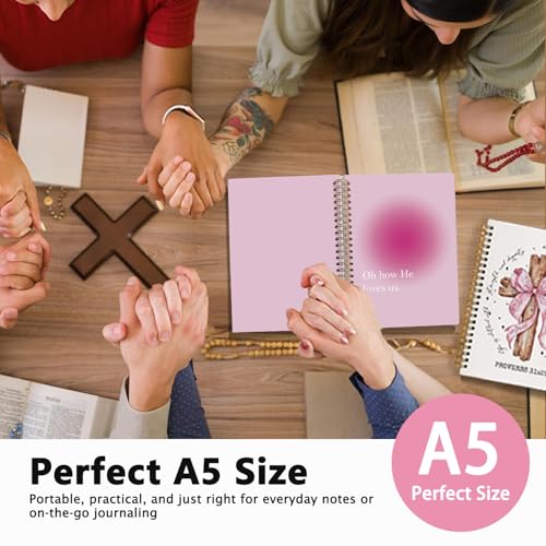 Cute Pink Christian Notebook Journal School Supplies for School - color: Oh How He Loves Us.