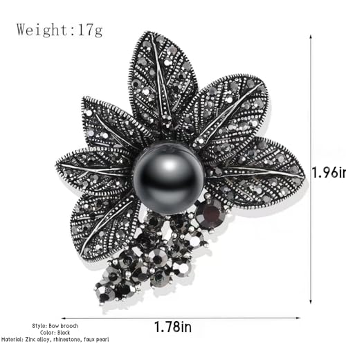 Brooch Pins For Women Fashion Elegant Brooches Lapel Badges Coat Sweater Scarves Shawl Dress Accessory Wedding Party Prom Jewelry - color: Black-Style7