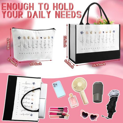 Aliceset 2 Pcs Christian Bible Verse Tote Bags for Women - style: Wildflower