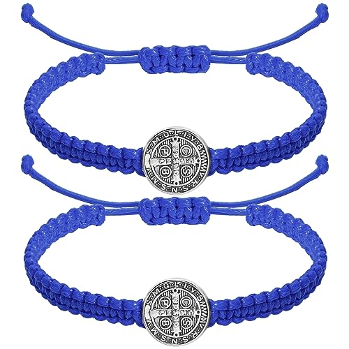 Fumete 2 Pcs Saint Benedict Medal - color: Blue