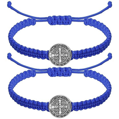 Fumete 2 Pcs Saint Benedict Medal - color: Blue