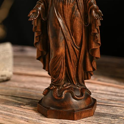 BGCOPPER Wooden Virgin Mary Statue Catholic Mother Mary Figure - 7 Inch - color: Virgin Mary, size: 7 Inch