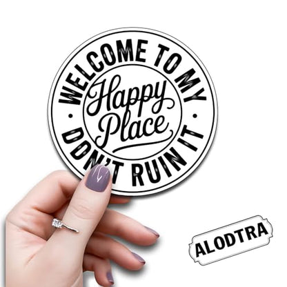(3PCS) Welcome to My Happy Place Don't Ruin It Sticker Pack Durable Waterproof Vinyl Stickers for Laptop Water Bottle Car Bumper Phone Case - color: Welcome to My Happy Place Hay Don't Ruin It