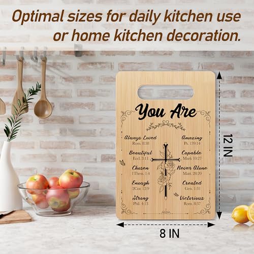 Christian Cutting Board, Religious Wooden Charcuterie Board, Inspirational Gifts For Women Family Friends Neighbors, Bible Verse Bamboo Chopping Board, Kitchen Home Farmhouse Decor -02 - color: You Are