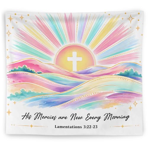 WNAGT Pastel Sun Christian Tapestry Wall Hanging 50x60 Inch - color: J