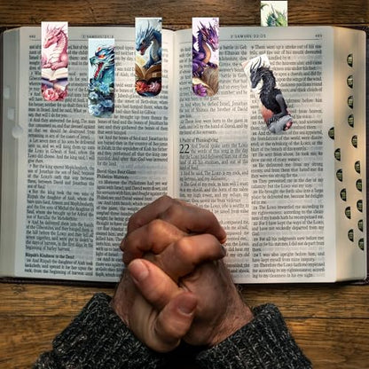 Dragon Floral Magnetic Bookmarks, Book Marks for Men and Teen Readers - style: Dragon