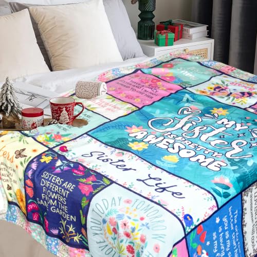Sister Gifts Blanket, Sister Birthday Gifts Ideas 60"X50" - color: Green-sister