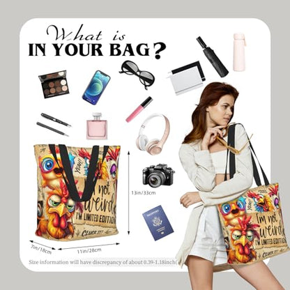 Bible Tote Bags for Women Christian Gifts Religious Church Shoulder Bag - color: Chicken