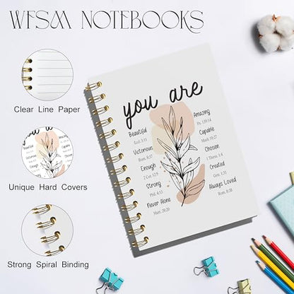 WFSM Inspirational Christian Notebook - Christian Gifts Journal, Daily Prayer Journal, Spiral Bible Notebook, Christian Gifts Journal, Spiritual Journal for Women, 5.5x8.3 Inches - color: You Are