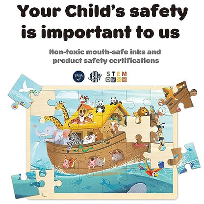24 Piece Puzzles for Kids 3 Year Old, Noah's Ark - style: 24 Piece