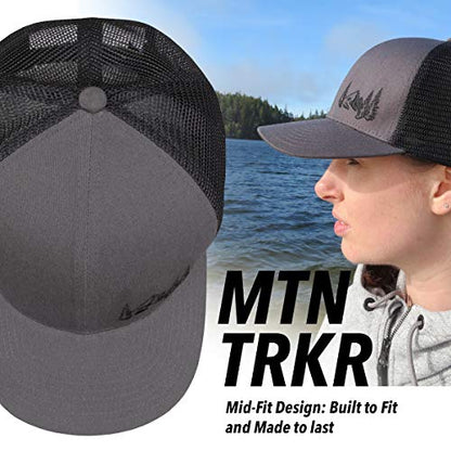 Grace Folly Trucker Hat for Men or Women- Many Cool Designs - color: Mountain- Gray