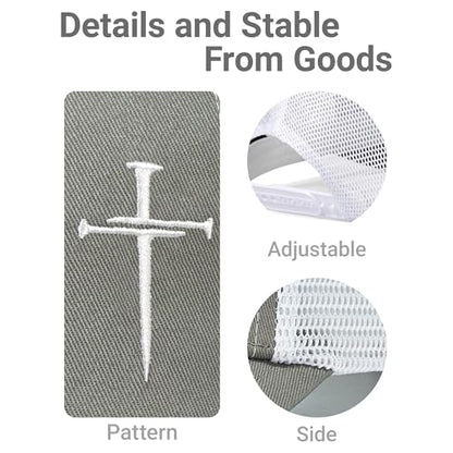 Christian Hats for Men Women,Jesus 3 Nail Cross Hat Christian Religious Gifts for Birthday/Christmas - color: 03.grey-white