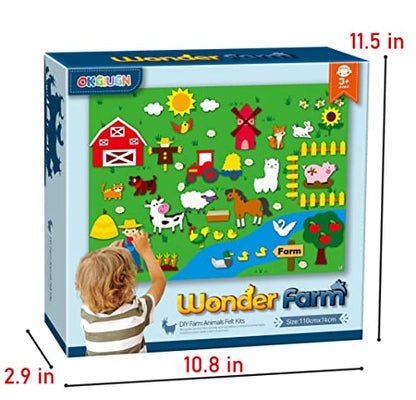 Farm Animals Felt Board Story Set, 3.6 Ft Wall Hanging Kit for Kids