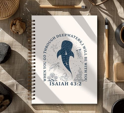 Dejfel Christian Ocean Bible Notebook Journal,Gifts for Women Men Girls - color: sea bible
