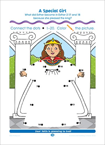 School Zone Bible Dot-to-Dots! Numbers 1-25 Workbook: 32 Pages, Preschool, Kindergarten, Christian Scripture, Old & New Testament, Connect the Dots, Ages 3 to 6