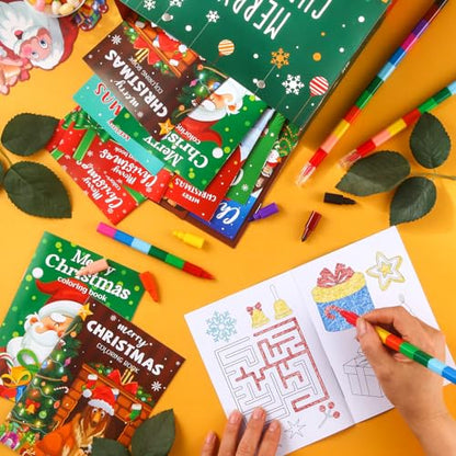 BenLouis 60Pcs Christmas Mini Coloring Books Bulk for Kids Party Favors - style: Christmas