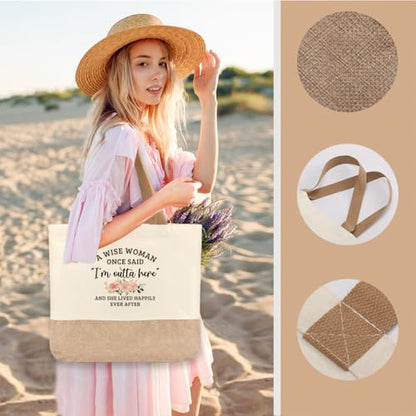 Tote Bag, Gifts for Women Friends Girlfriend Coworker Wife Mom Reusable Tote Bags Birthday Thank You Gift - color: Retirement