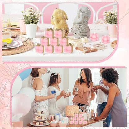 30 Sets Mini Bubble Candles Wedding Favors for Guests, 1.6" Soy Wax Candle - color: Pink