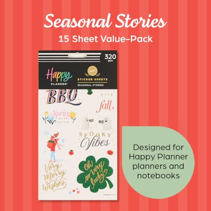 Happy Planner Classic Sticker Pack for Planners, 15 Sheets - color: Seasonal Stories