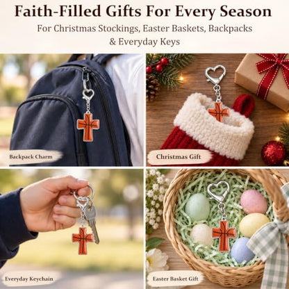 Sports Gifts for Teens, Acrylic Sports Cross Keychain with Prayer Card - color: Basketball