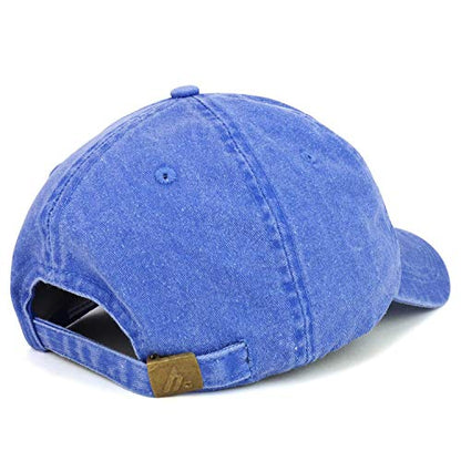 Trendy Apparel Shop Dad Embroidered Pigment Dyed Low Profile Cotton Cap - color: Royal