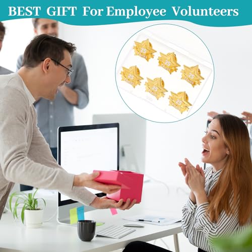 Tigeen 12 Pcs Year Service Reward Pins Star Enamel Pins, 25 Years - style: 25 Years