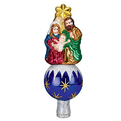 Old World Christmas Nativity Tree Top Glass Blown Ornament for Christmas Tree, Handcrafted Holiday Decoration, Religion Collection - style: Nativity Tree