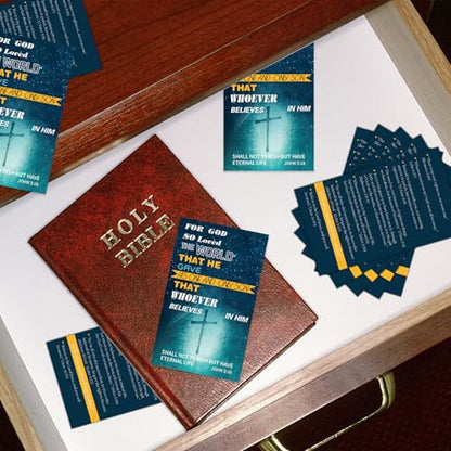 200 Pcs Gospel Tract Card Christian Inspirational Bible Verses Bookmark Salvation Cards Pocket Holy Postcard Prayer Postcards for Christian Gift.
