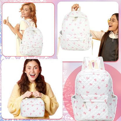 Shyyween 3 Pcs Backpack, Lunch Bag, Pencil Case Set Bow Pink - color: Pink, style: Bow