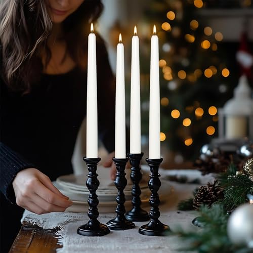 12 Pack 10 inch White Taper Candles, Dripless Smokeless Unscented - color: White, size: 12Pack